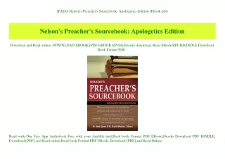 [Pdf]$$ Nelson's Preacher's Sourcebook Apologetics Edition (Ebook pdf)
