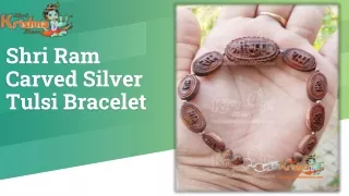 Shri Ram Carved Silver Tulsi Bracelet