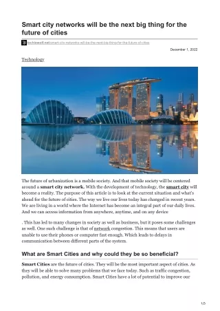 smart city networks will be the next big thing