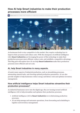 how ai help smart industries to make their