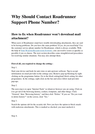 Why Should Contact Roadrunner Support Phone Number?