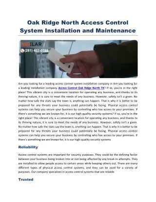 oak ridge north access control system