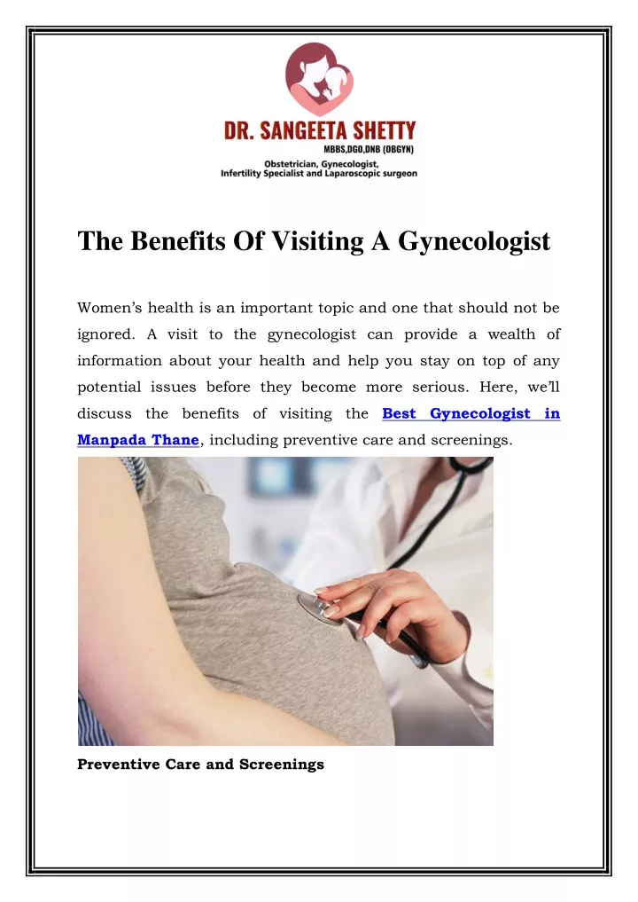 the benefits of visiting a gynecologist