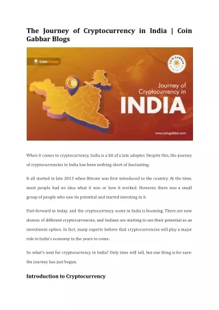 the journey of cryptocurrency in india coin