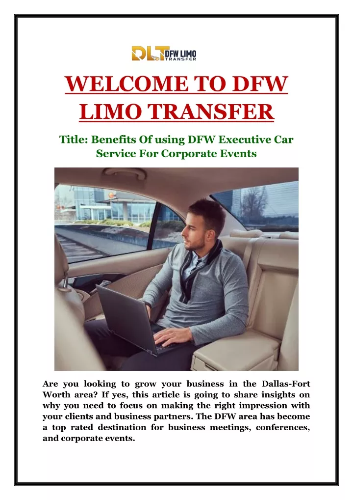 welcome to dfw limo transfer