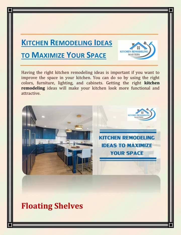 PPT - Kitchen Remodeling Ideas to Maximize Your Space PowerPoint ...