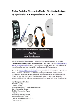global portable electronics market size study