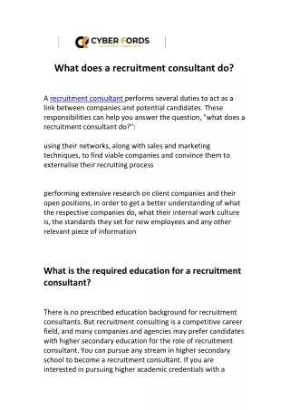 recruitment consultant