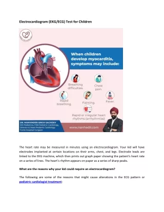 electrocardiogram ekg ecg test for children