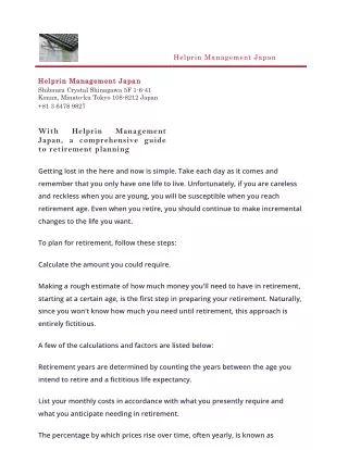 helprin management japan