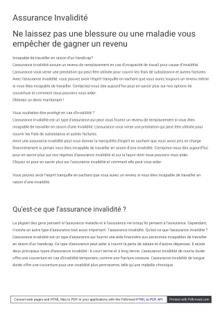 assurance invalidit