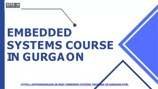 embedded systems course i n g u r g a o n