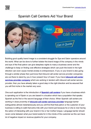 Spanish Call Centers Aid Your Brand - LiveSalesman
