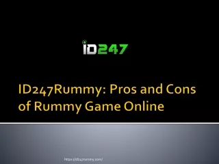 ID247Rummy Pros and Cons of Rummy Game Online
