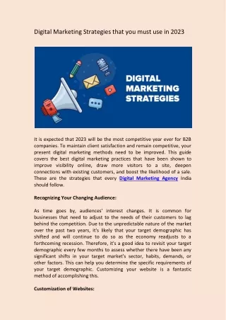 Digital Marketing Strategies You Should Be Using in 2023