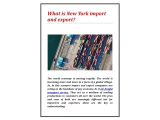 What is new York import and export