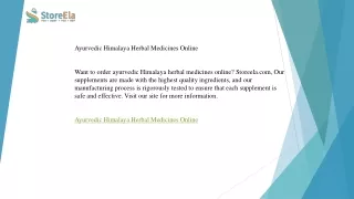 Ayurvedic Himalaya Herbal Medicines Online  Storeela.com