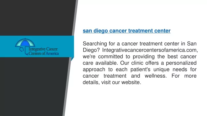 san diego cancer treatment center searching