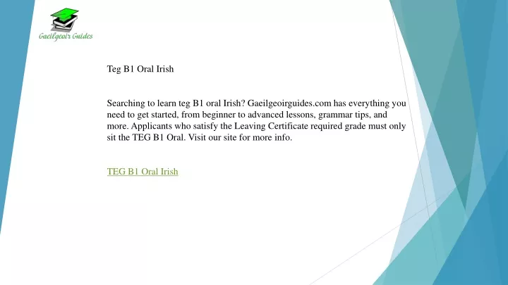 teg b1 oral irish searching to learn teg b1 oral