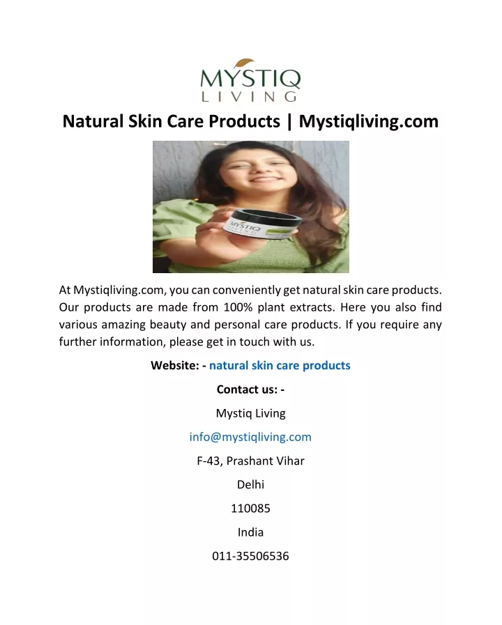 natural skin care products mystiqliving com