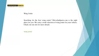 Wing Joints  Driveshaftparts.com