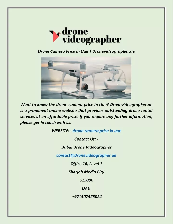 drone camera price in uae dronevideographer ae