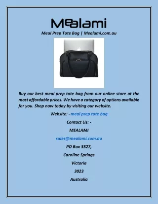 meal prep tote bag mealami com au