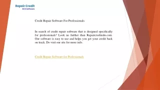 Credit Repair Software For Professionals  Repaircreditedu.com