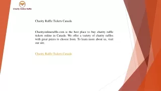 Charity Raffle Tickets Canada  Charityonlineraffle.com