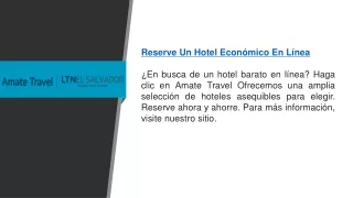 Reserve un hotel barato en línea  Amatetravel.com