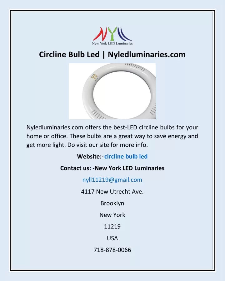 circline bulb led nyledluminaries com