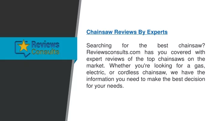 chainsaw reviews by experts searching