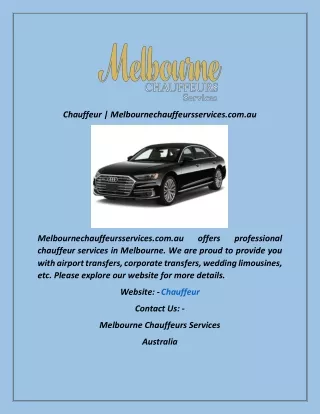 chauffeur melbournechauffeursservices com au