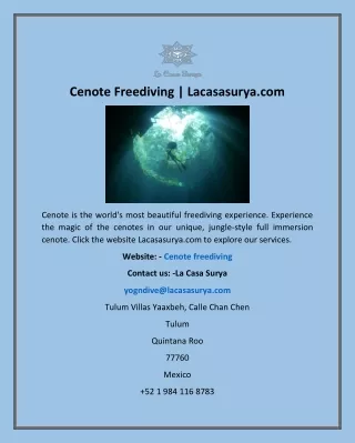 cenote freediving lacasasurya com