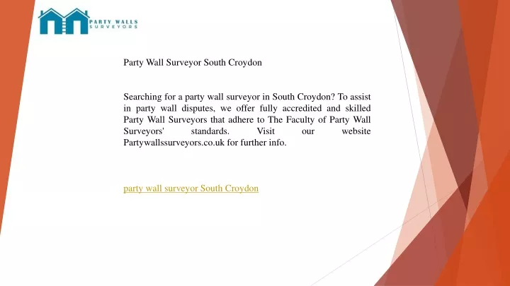 party wall surveyor south croydon searching