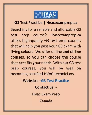 g3 test practice hvacexamprep ca