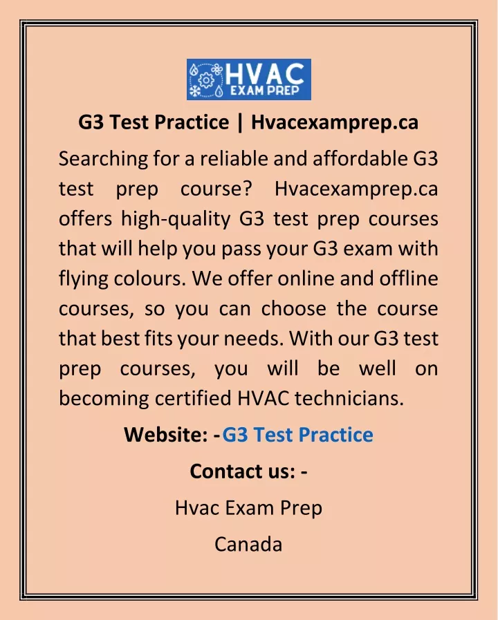 g3 test practice hvacexamprep ca