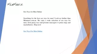 Sex Toys for Men Online  Miamaxx.com.au