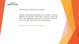 Tooth Extraction Treatment Service Kenya  Idcafrica.com