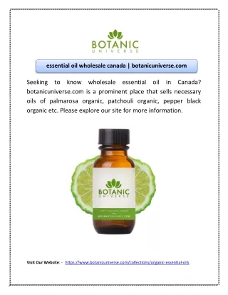 essential oil wholesale canada | botanicuniverse.com