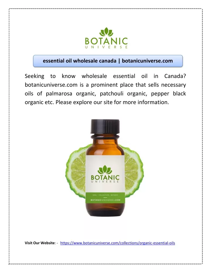 essential oil wholesale canada botanicuniverse com