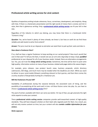 professional article writing service for viral