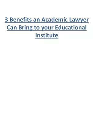 3 Benefits an Academic Lawyer Can Bring to your Educational Institute