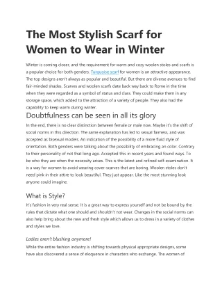 Most Stylish Scarf for Women to Wear in Winter
