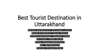 Best Tourist Destination in Uttarakhand