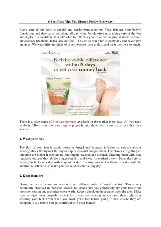 6 Feet Care Tips You Should Follow Everyday