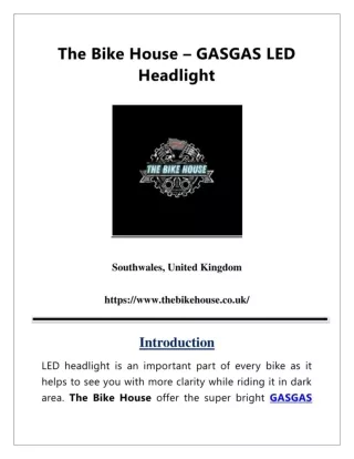 Shop For GASGAS LED Headlight | The Bike House