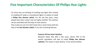 five important characteristics of philips