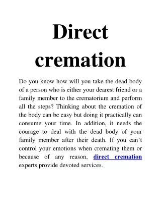 direct cremation