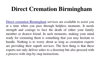 Direct Cremation Birmingham
